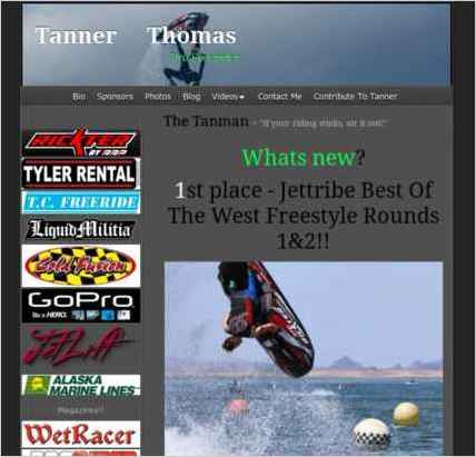 snapshot of home page