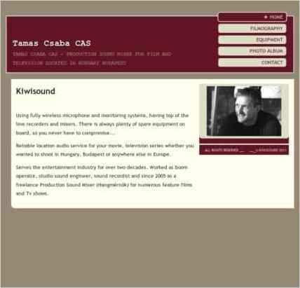 snapshot of home page