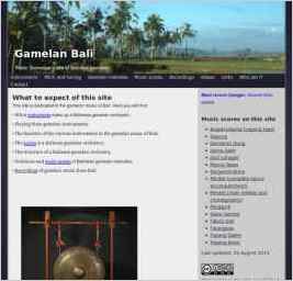 Gamelan Bali, Pieter Duimelaar's site of Balinese gamelan music