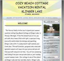 Cozy Beach Cottage Vacation Rental as Klinger Lake in Sturgis, MI