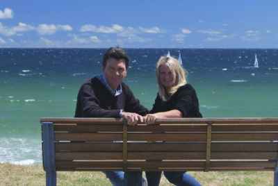 Judi and I at the beach in Melbourne.