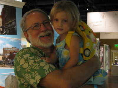 Barney and his granddaughter enjoy an outing.