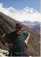 Here I am above Pangboche with Everest in the background